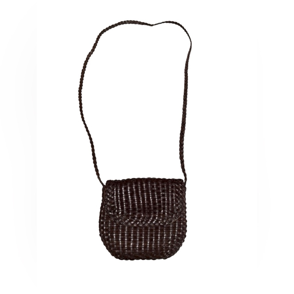 Cole Haan Brown Woven Leather Crossbody Bag | OS